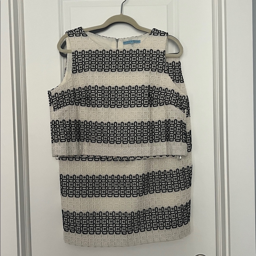Antonio Melani Striped Rugby Lace Top and Matching Skirt 100% cotton